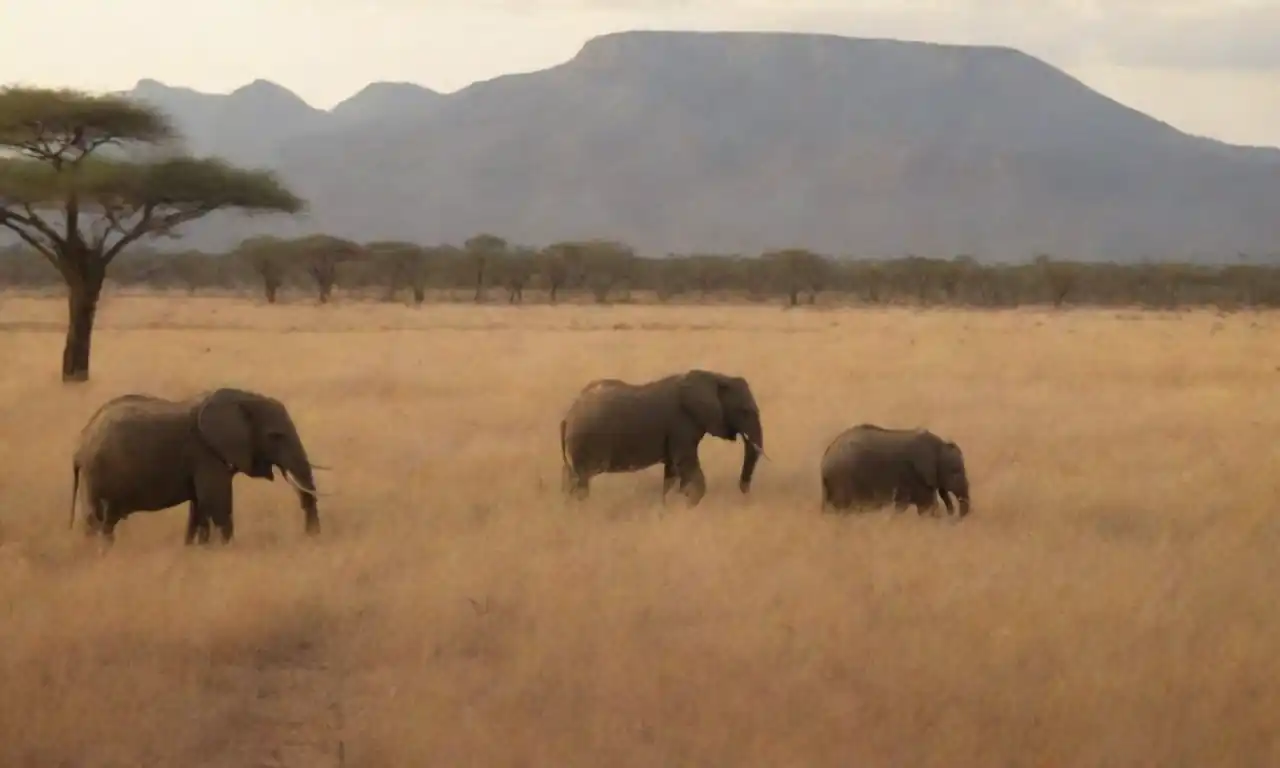 Artistas pintando escenas de vida silvestre en medio del vibrante paisaje de un safari.