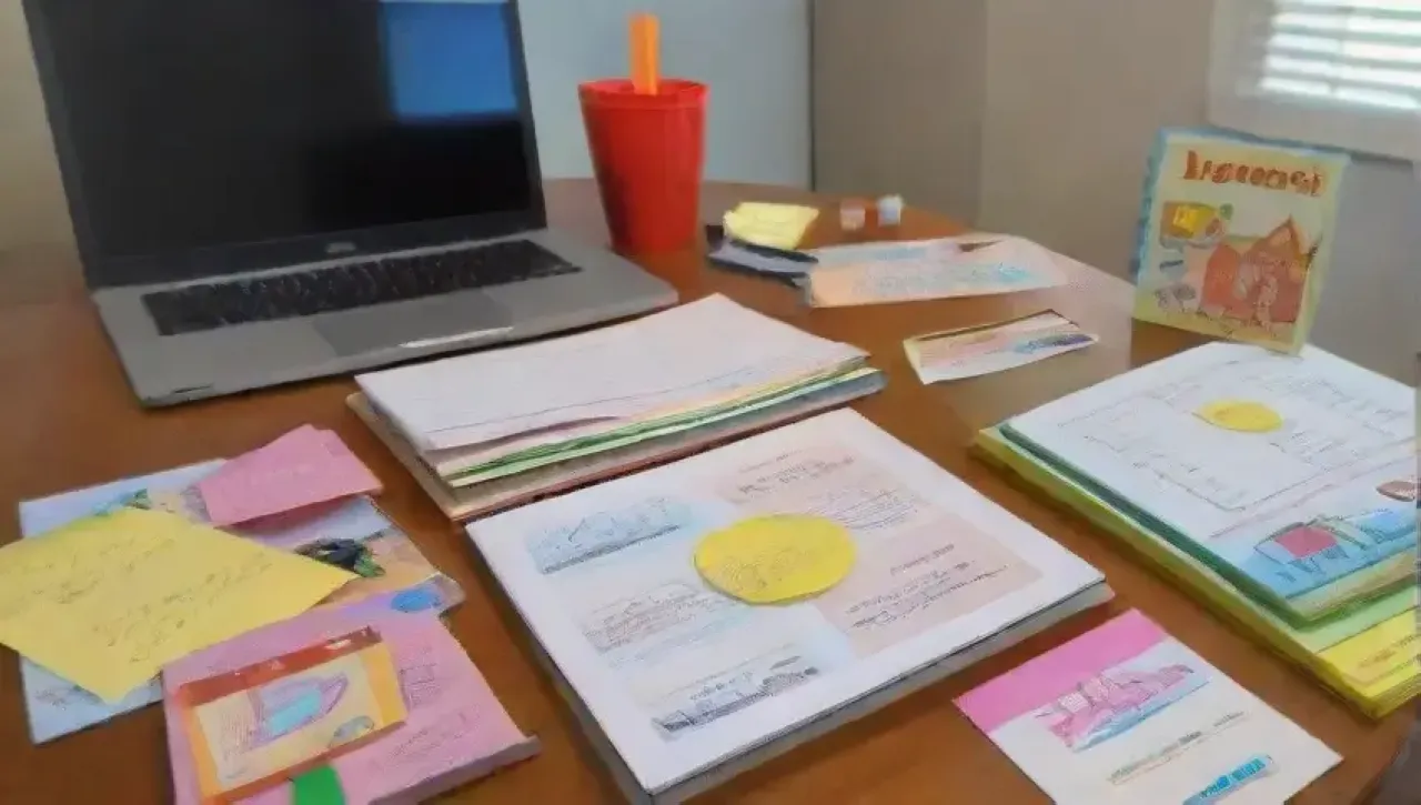 Una familia vibrante planifica emocionada sus vacaciones alrededor de una mesa llena de ideas y risas
