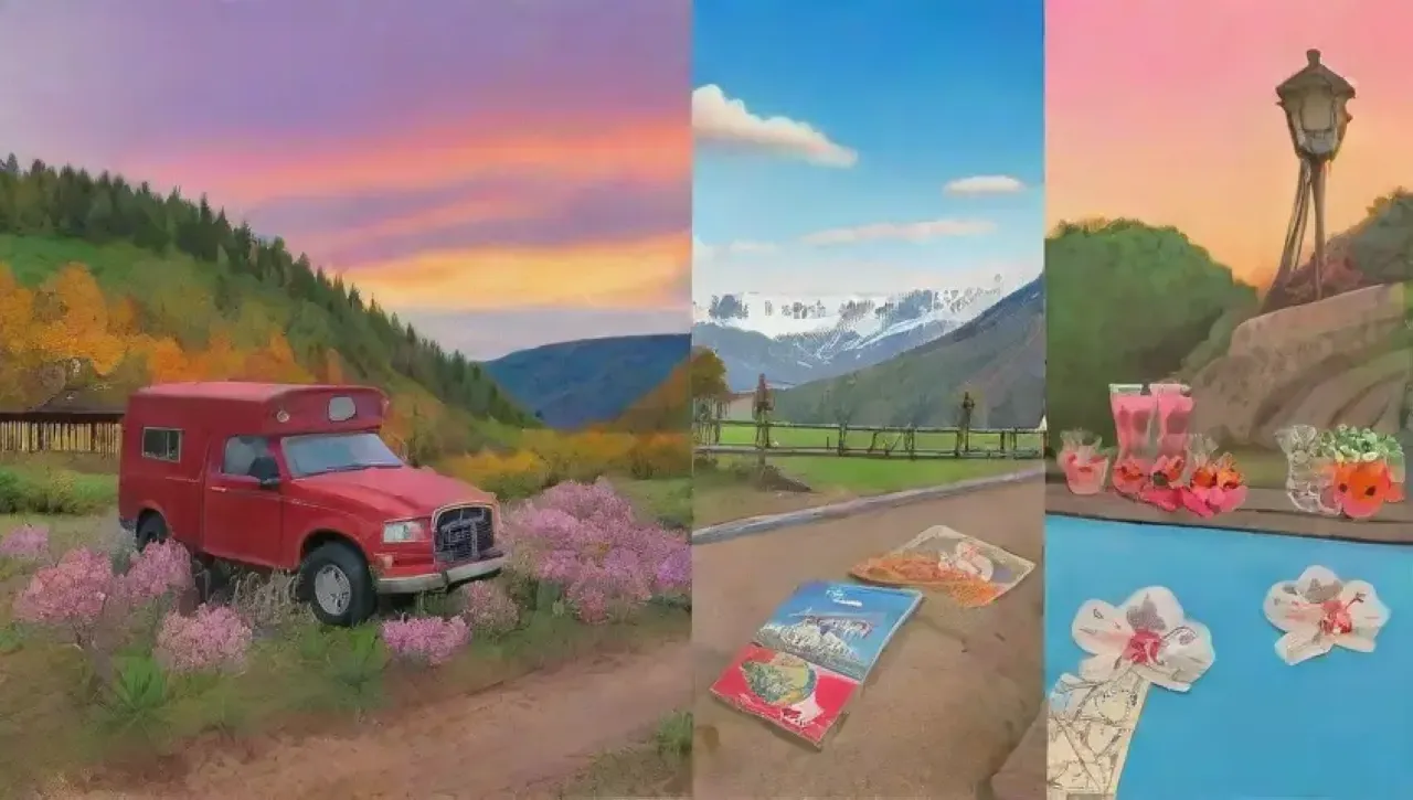 Un collage de recuerdos vibrantes de viajes y momentos compartidos