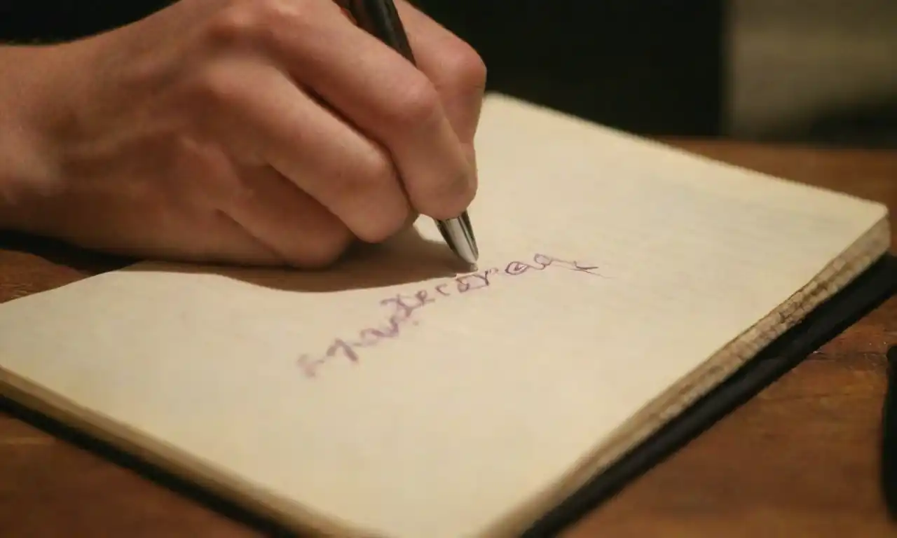 Una persona probando un pelo mientras nuevo toma notas en un cuaderno.