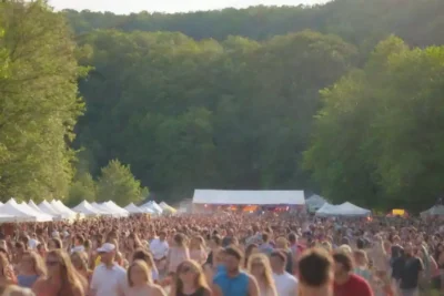 Vibrant festival escena en un parque natural
