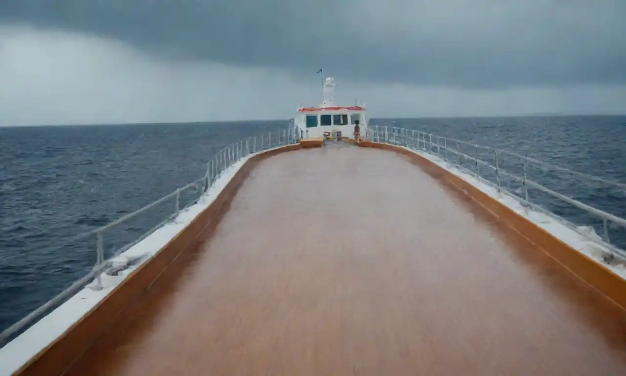 Pasajeros en un crucero observando tormentas desde el código de barras mientras se revisan itinerarios.