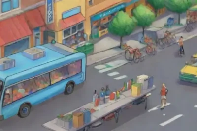 Una ciudad vibrante llena de vida