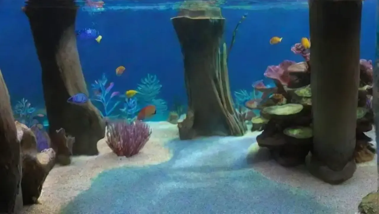 Un acuario vibrante y sereno lleno de vida y color
