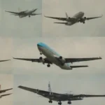 Collage de aviones antiguos y modernos que muestran la evolución del viaje aéreo.